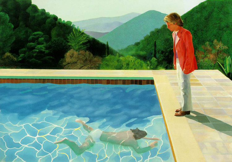 Pool with two figures, David Hockney